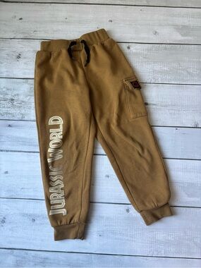 Kids Tan Cargo Joggers with 'Jurassic World' Side Graphic